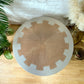 Mid Century Circular Round 'Cog' Coffee Table By Nathan Furniture Wooden Side Table Hand-Painted in Soft Khaki Beige - MADE TO ORDER