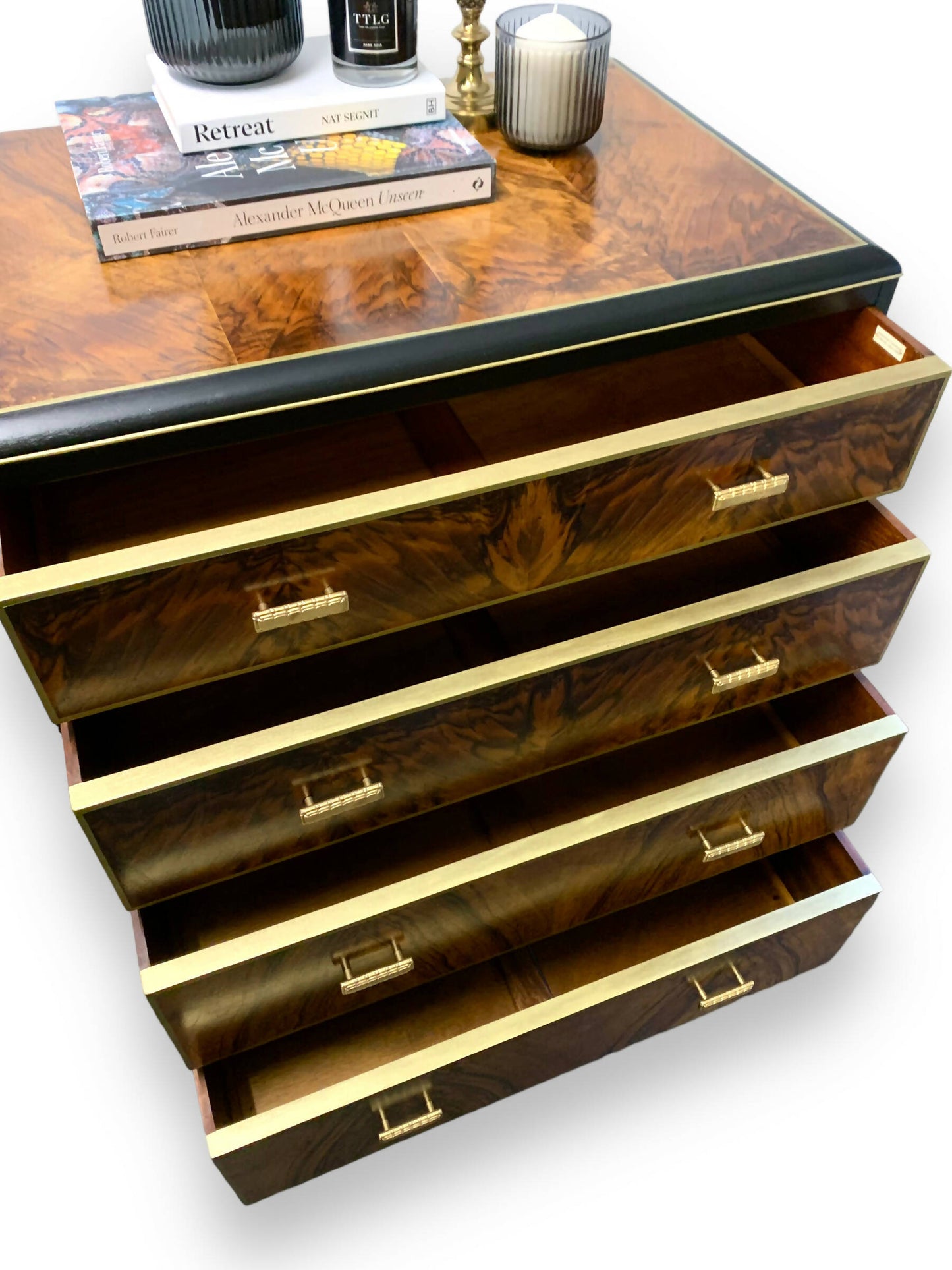 Art Deco Walnut Tallboy Drawers