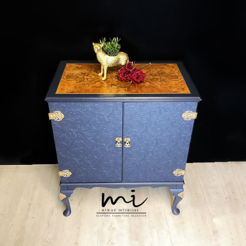 Vintage decoupaged art deco drinks cocktail cabinet