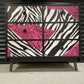 Black and White Vintage Zebra Chest of Drawers / Sideboard