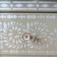 Faux Bone Inlay Stencil Hand-Painted Vintage Chest of Drawers, Pearlescent MADE TO ORDER