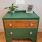 Harris Lebus Green Vintage Chest of Drawers / Small Bedroom Drawers