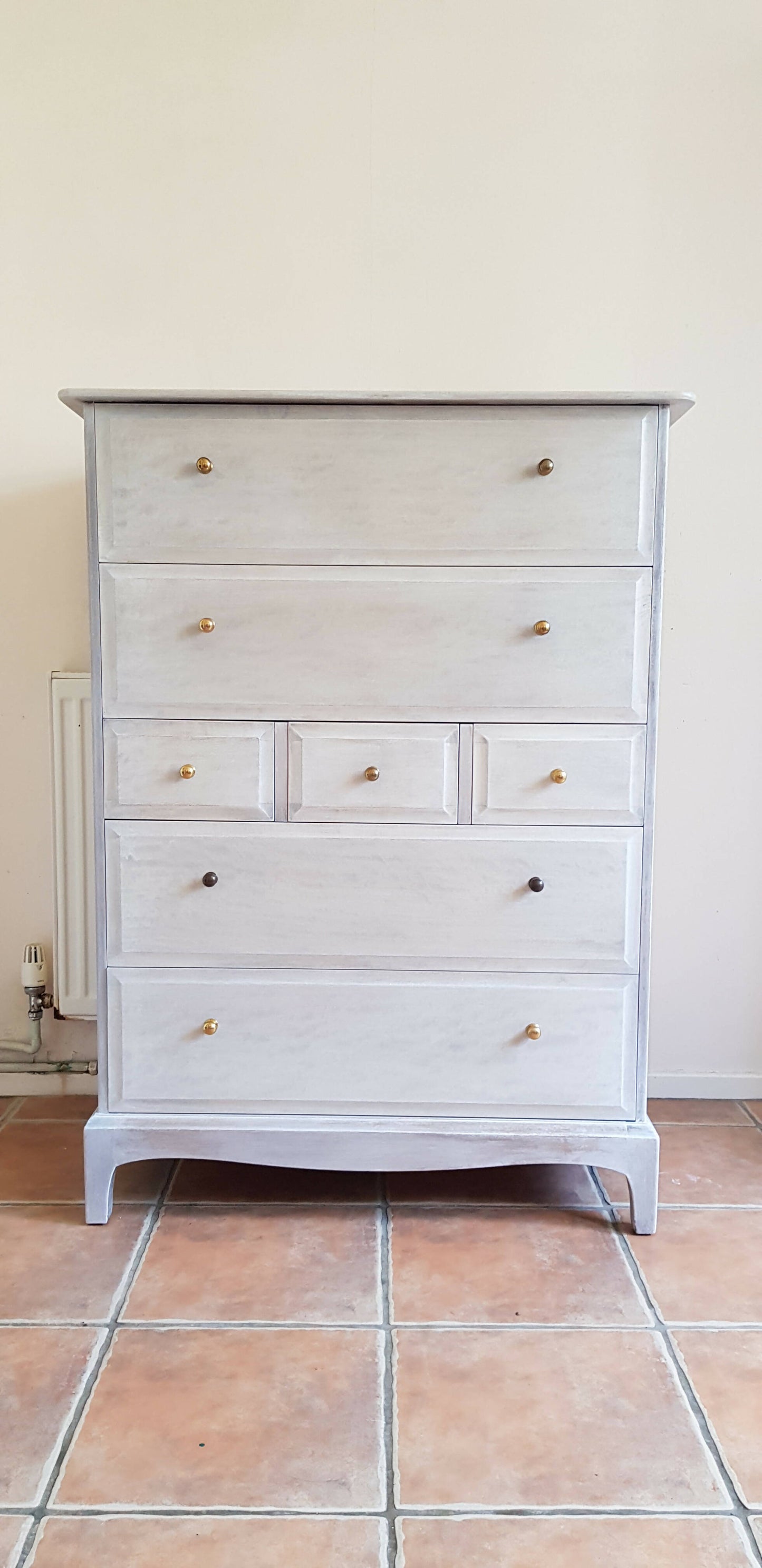 Stag Minstrel tallboy limewash, natural, rustic style