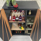 SOLD! Art Deco Style Cocktail, Drinks, Gin Cabinet in Black and Oak