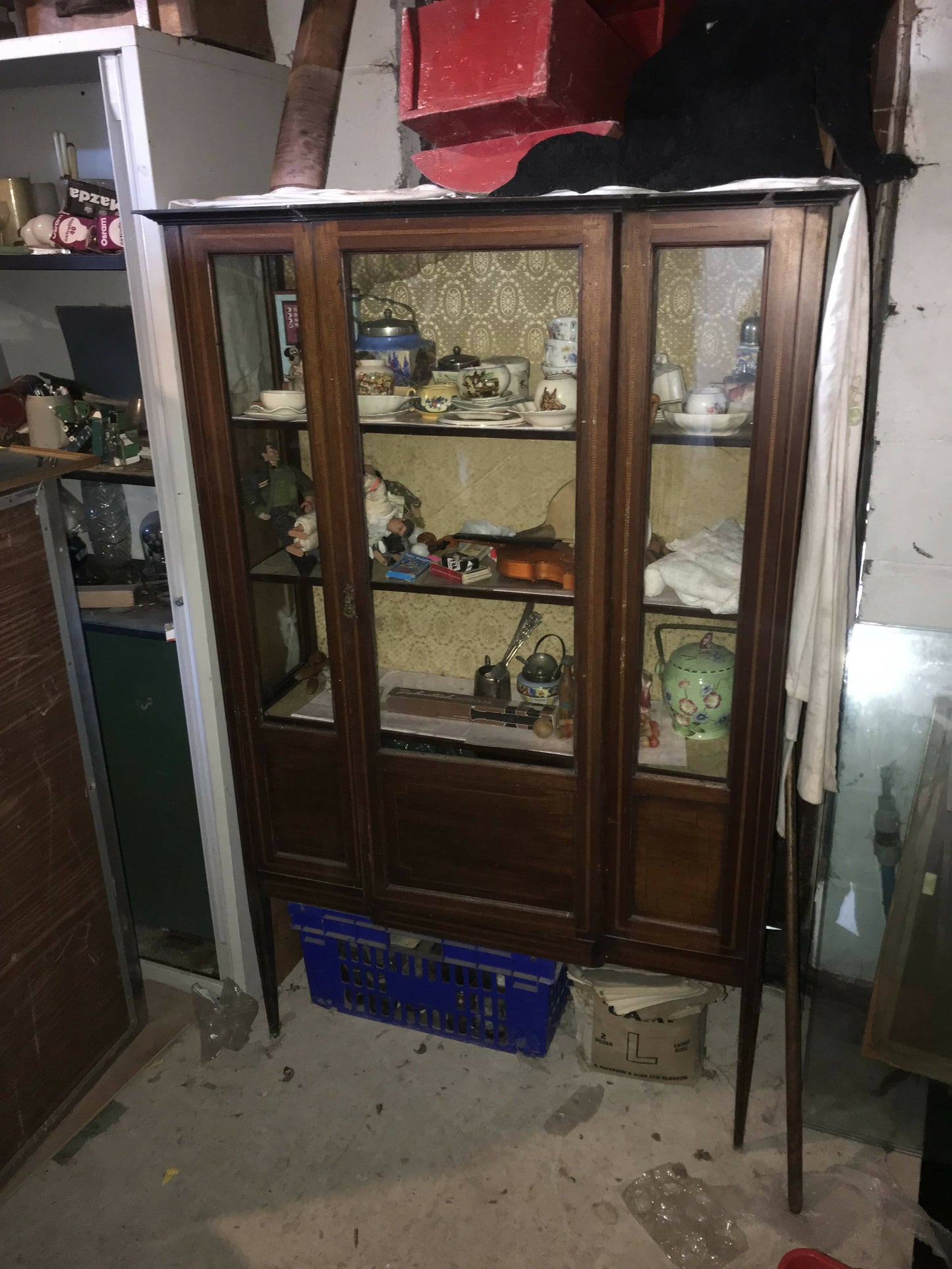Large Antique Glass Display Cabinet