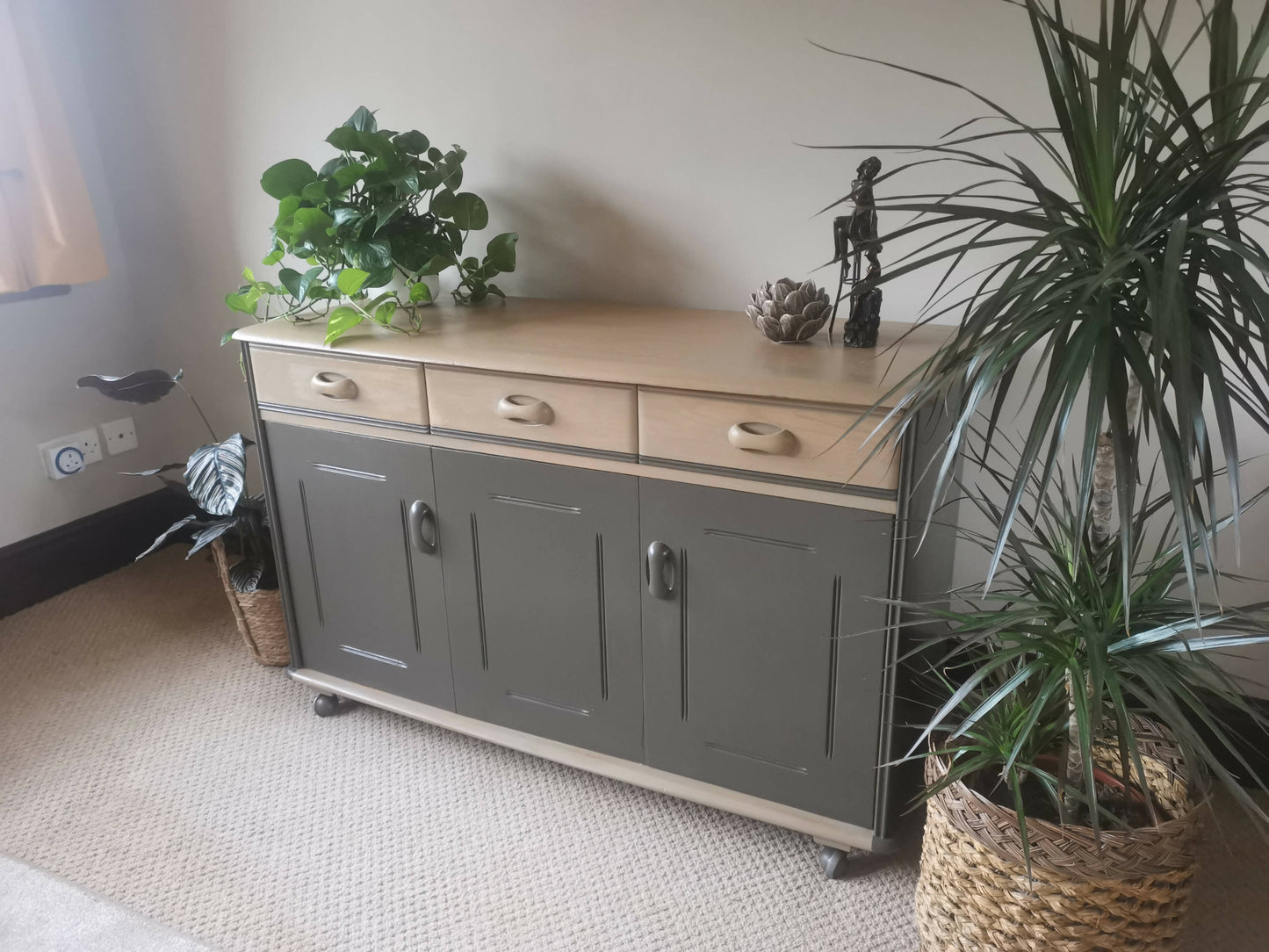 Priory Oak Mid Century Modern sideboard