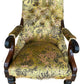 Victorian mid 19th century rosewood and buttoned antique nursing side chair- new traditional upholstery