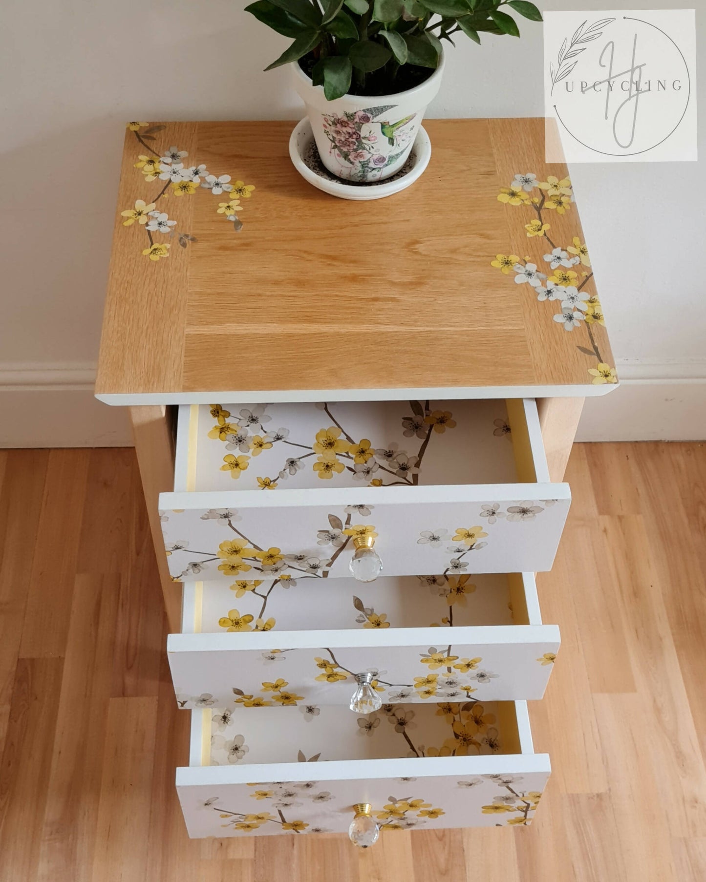 Vintage White Bedside Cabinet