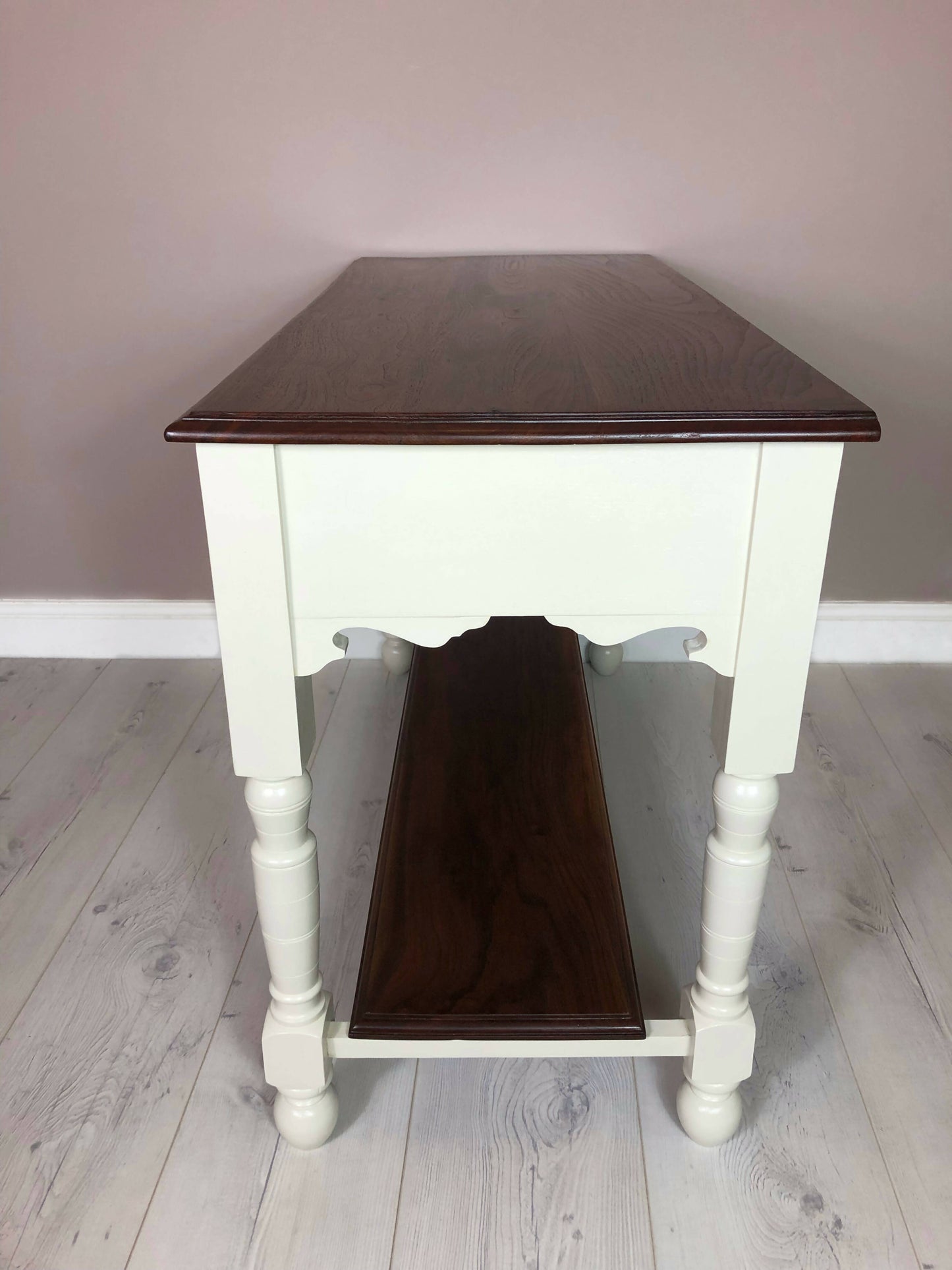 Farmhouse Vintage Console Table Hallway Table With 2 Drawers