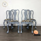 Set of 4 Grey Claw and Ball Mahogany Dining Chairs