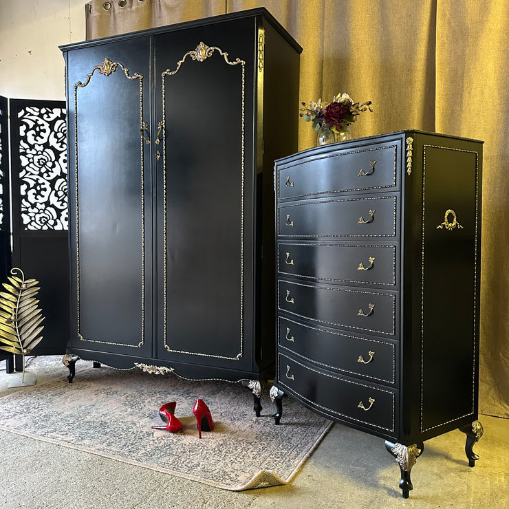 Black on sale antique wardrobe