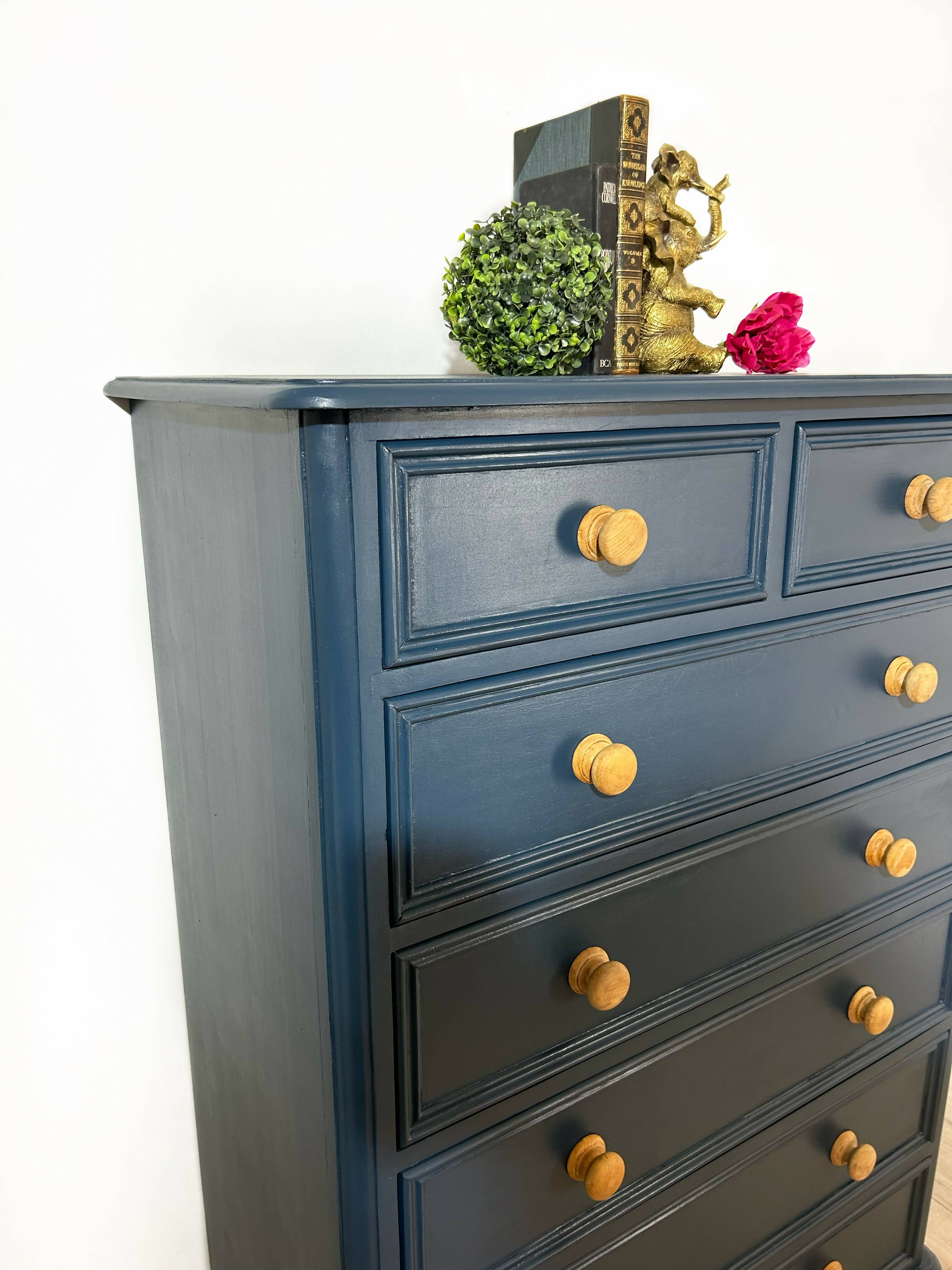 Rustic navy store blue dresser