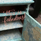 Vintage Blue Floral Painted Bedside Cabinets