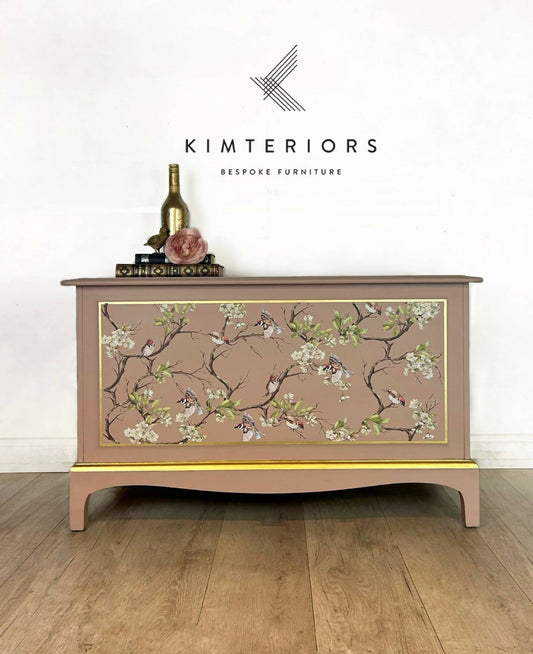 Pink and Gold Blossom Stag Blanket Box