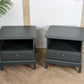 Stag Bedside Tables, spray painted Dark Green Gold bedside drawers, Stag Minstrel nightstands