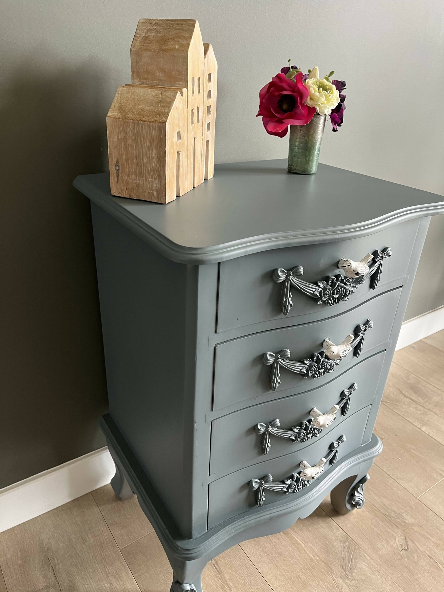 Unique slate grey drawer unit