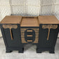 Art Deco Carved Sideboard/Buffet in Oak and Black