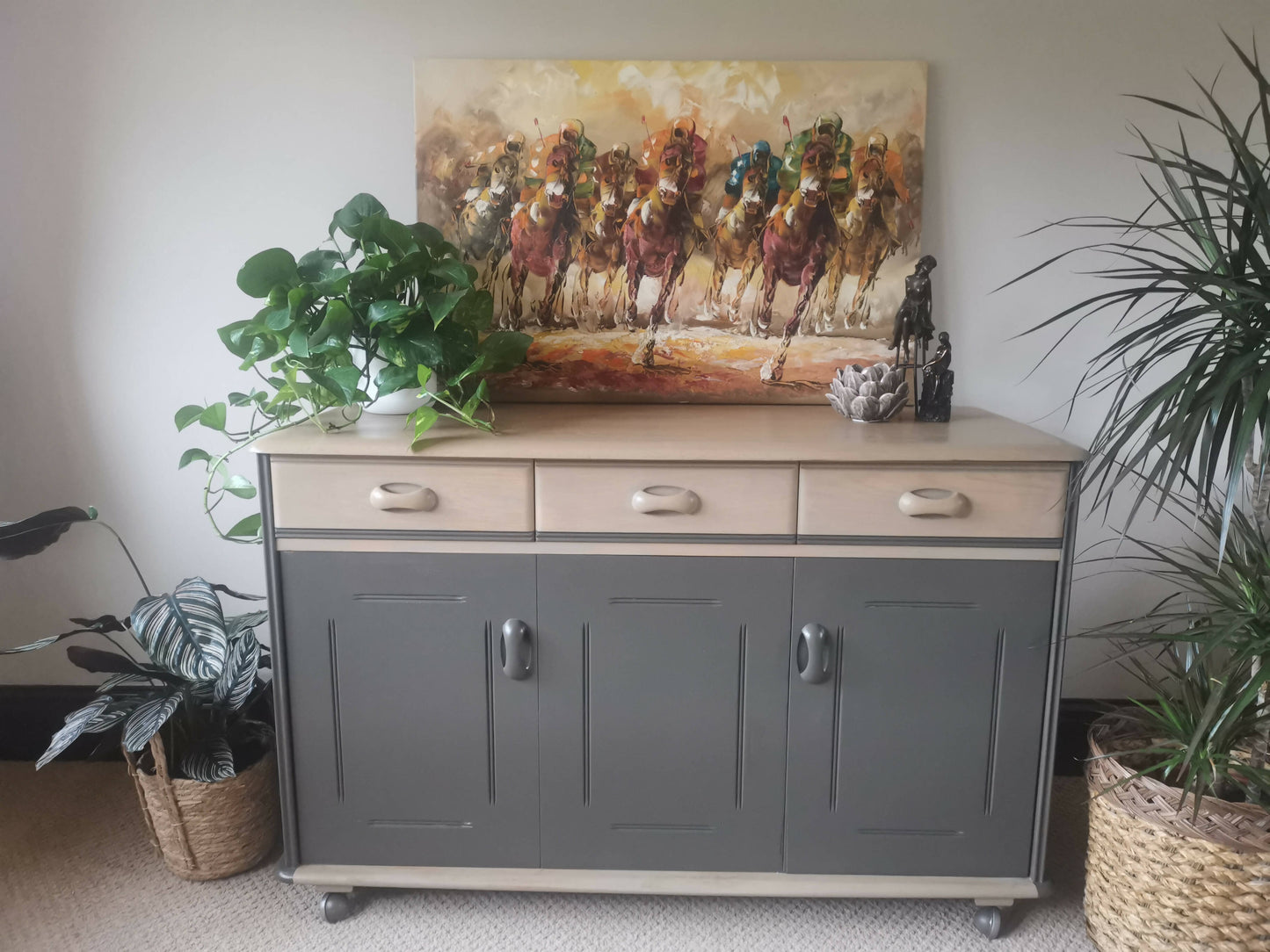 Priory Oak Mid Century Modern sideboard