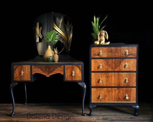 Art Deco style Chest of Drawers and Dressing Table