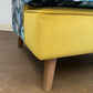 Ochre velvet floral reupholstered Armchair