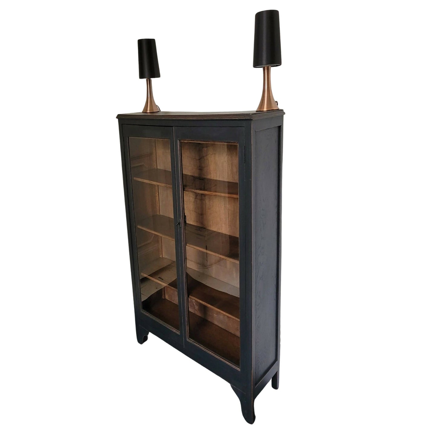 Black Vintage Drinks Display Cabinet