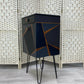 SOLD! Small Harris Lebus drinks cabinet in teak, black, blue and grey.