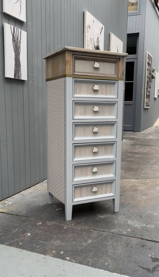 Vintage Tall Boy chest of seven drawers