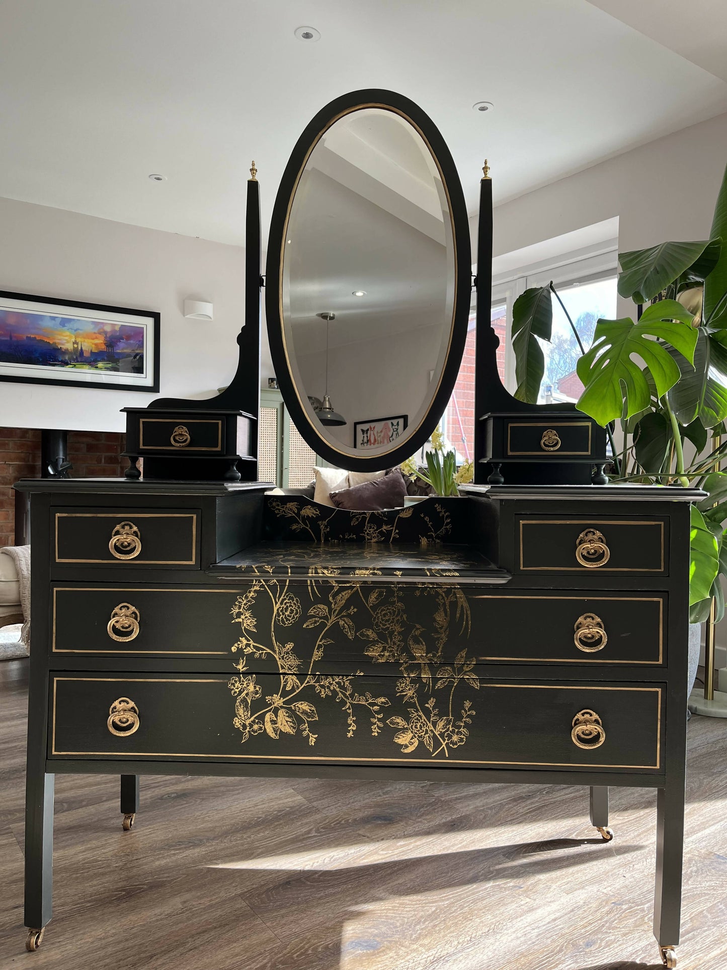 Black Edwardian Dressing Table