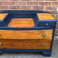 Vintage Bedroom furniture by Harris Lebus- painted Navy Blue Single Wardrobe & Dresser Drawers