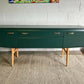 Meredew long & low sleek sideboard, mid-century, green, restyled