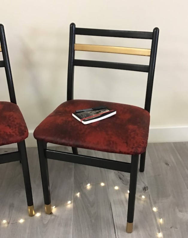 Pair of Red Vintage Dining Chairs