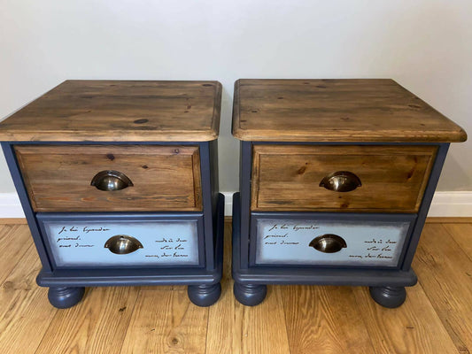 Upcycled bedside cabinets