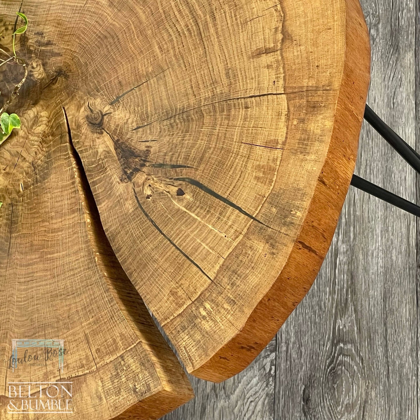 Gold Resin Oak Slice Table-6