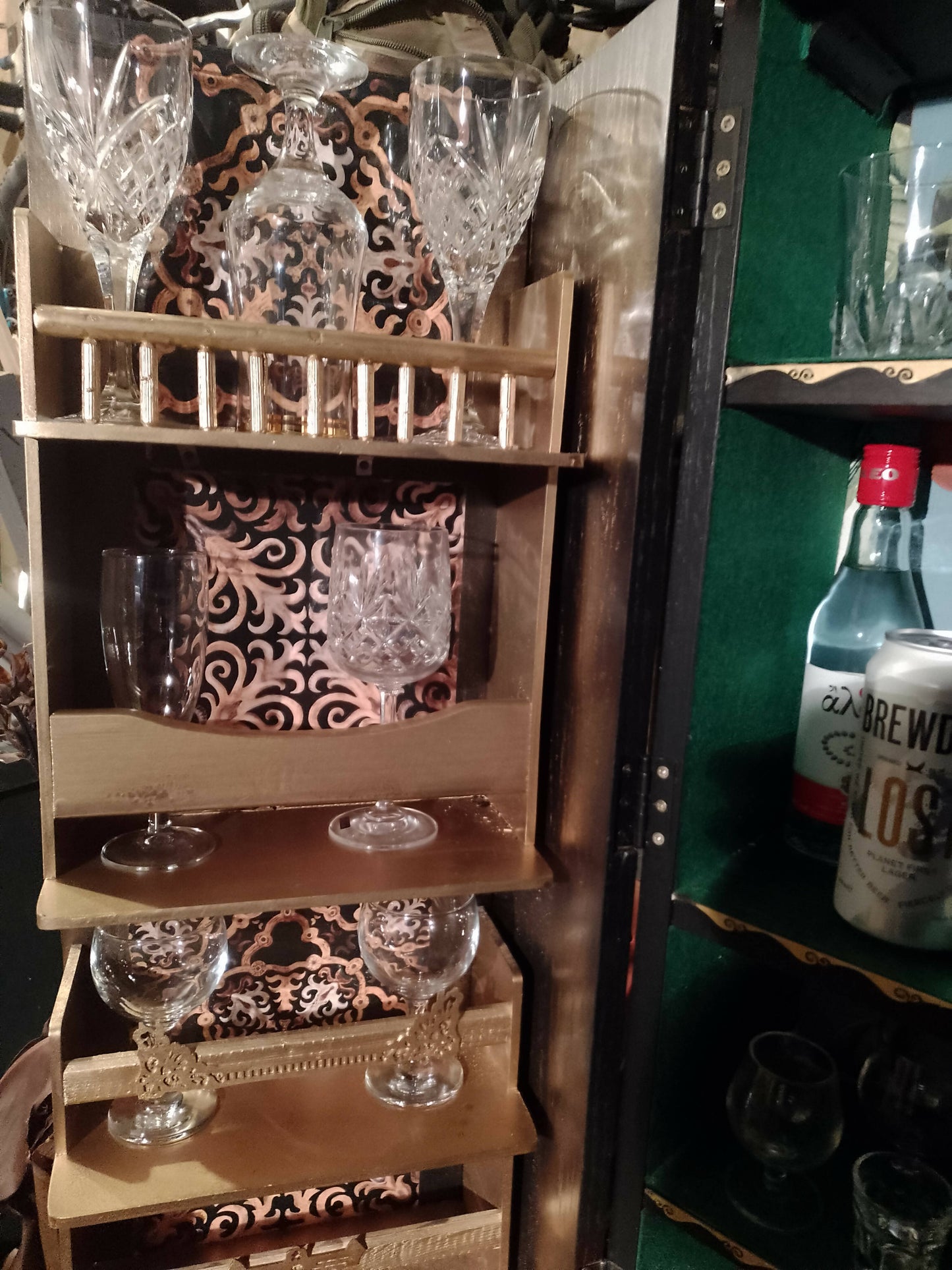 Upcycled 1970s bookcase into a drinks cabinet