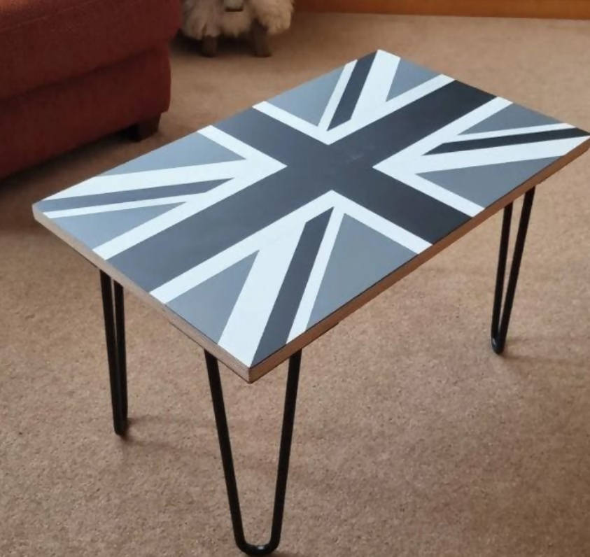 Union Jack Coffee Table / Vintage Occasional Table