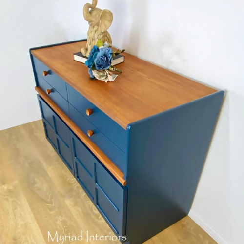 Refurbished Nathan Sideboard, media Unit, mid century, MCM, vintage, teak, teal, retro cocktail cabinet, tv stand