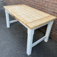 Vintage Chunky Farmhouse Dining Table Set with 4 Farmhouse Chairs in “pick & mix” colours