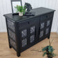 SOLD - Black Vintage Priory Sideboard / Cupboard / Storage with William Morris Willow Bough detail, Hallway, Dining Room, Upcycled