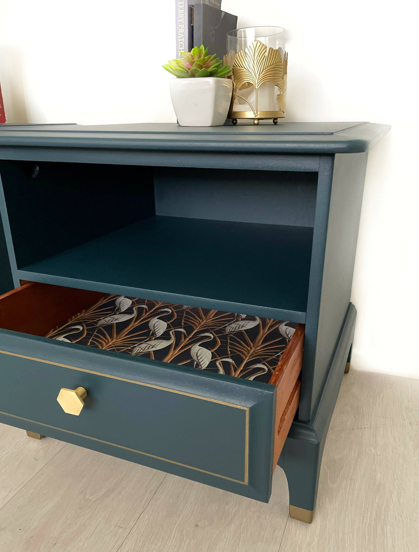 Navy Blue Stag Bedside Cabinets