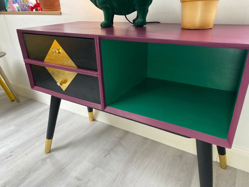 Purple console table