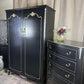 Black Carved Bedroom Set Wardrobe & Chest of drawers Olympus Furniture Bedroom Furniture Set