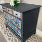 Black and Blue Stag Chest of Drawers/Blue/Peacock