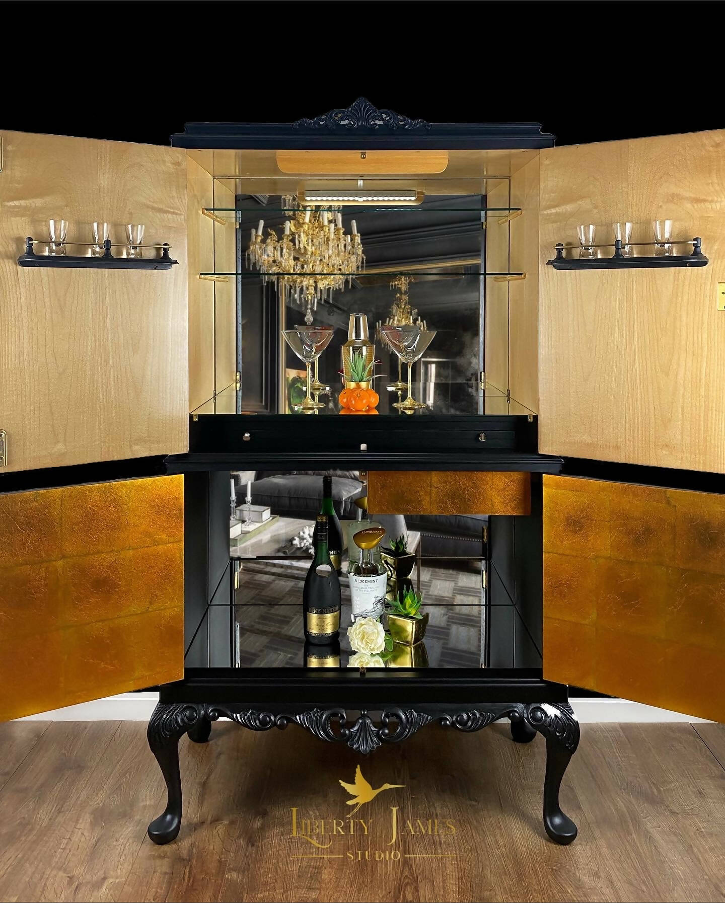 Art Deco Walnut Drinks Cabinet