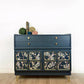 Nathan Teal Peacock and Gold Sideboard/Drinks Cabinet