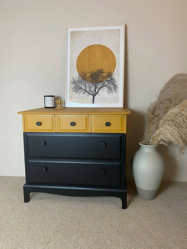 Funky 'Dipped' effect Refinished Stag Chest of Drawers