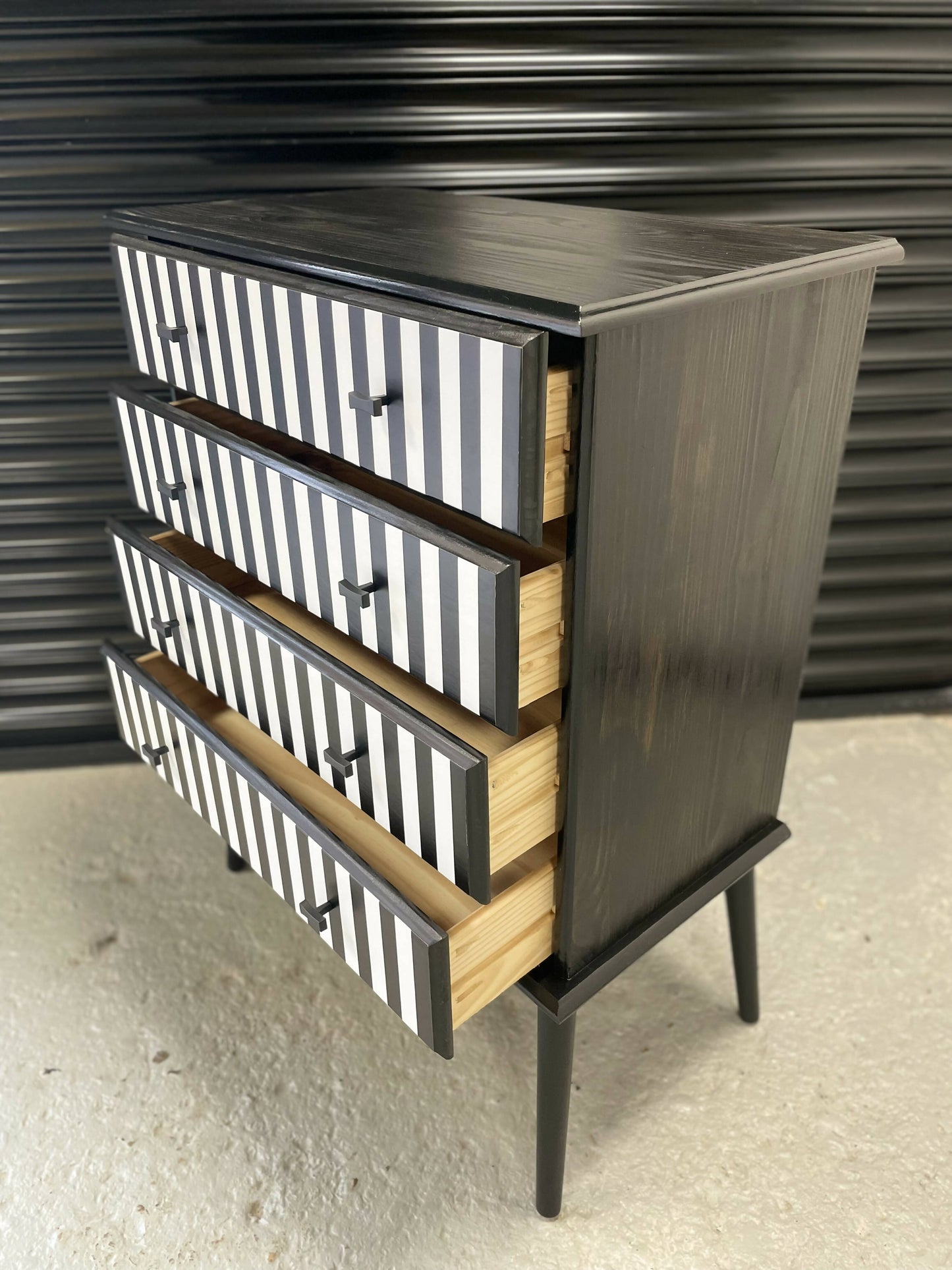 Black and White Vintage Chest of Drawers