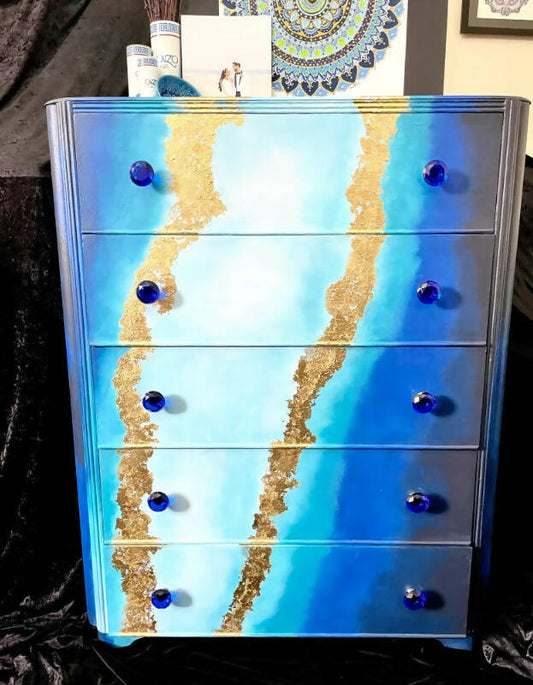 Ocean Vintage Blue Chest of Drawers