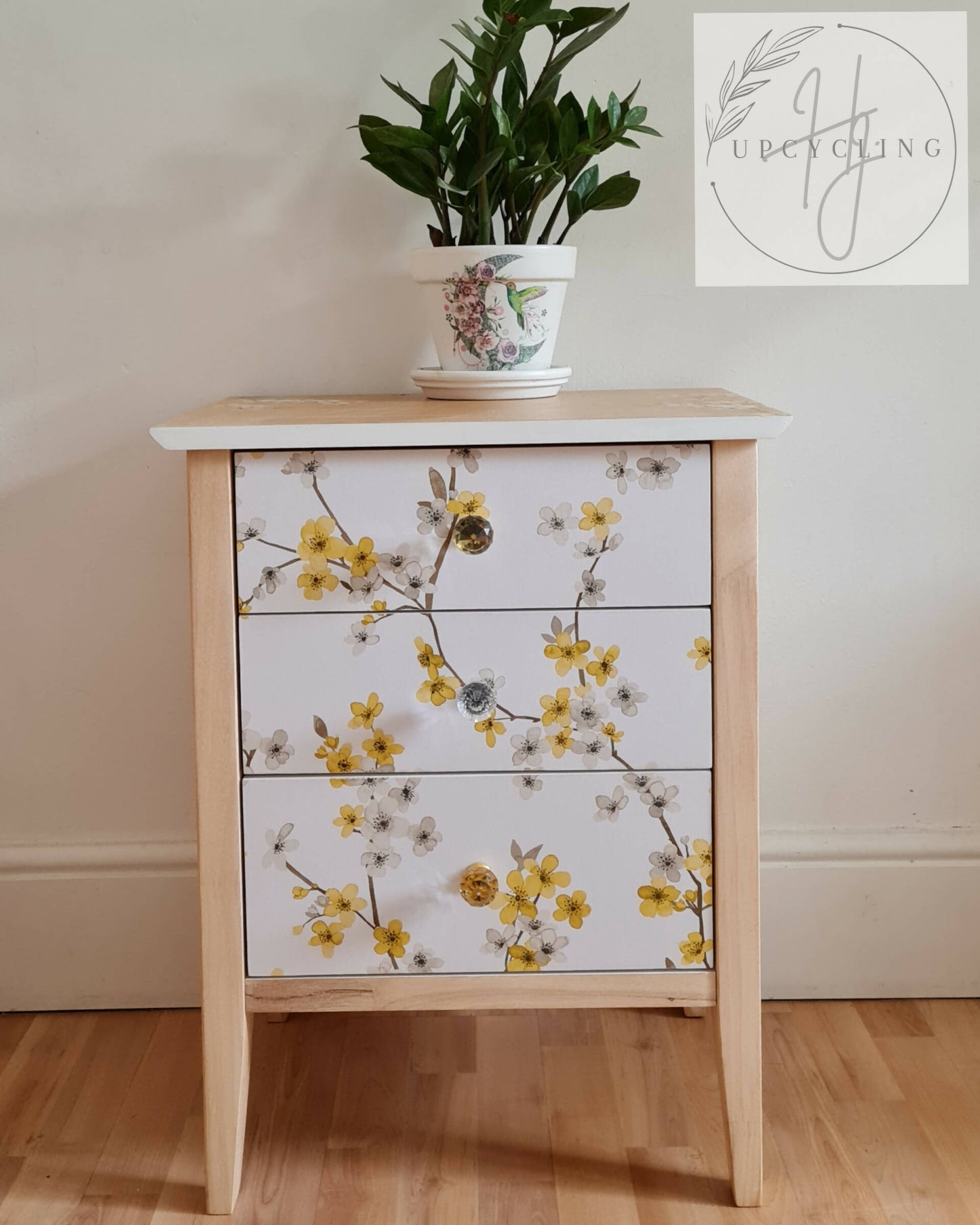 Vintage White Bedside Cabinet