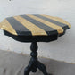 Eleanor Stripey Gold And Grey Side Table