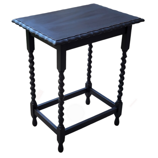 Barley Twist Black Vintage Side Table